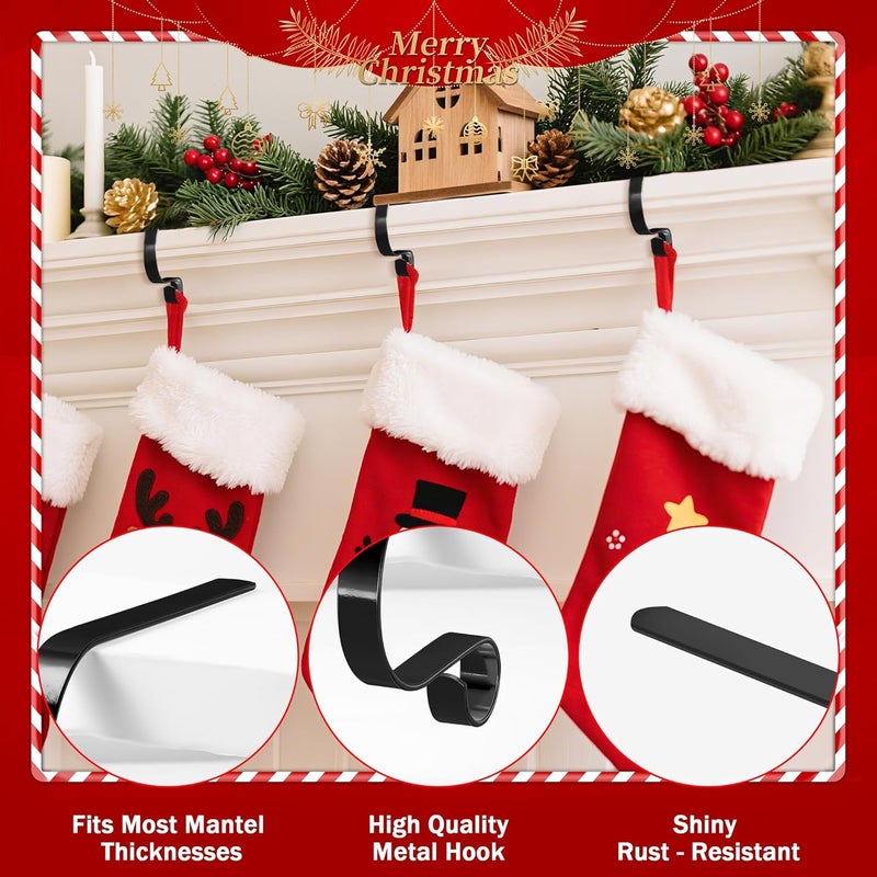 Doitory Christmas Stocking Holder Hanger,4 Pack Adjustable Stocking Holders for Mantle and Fireplace Metal Decoration for Xmas Holiday Party - Image 4